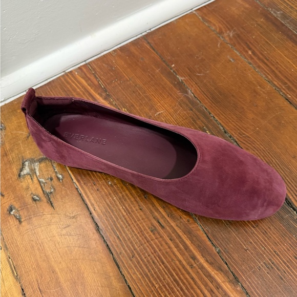 Everlane Day Glove Maroon Suede Flats - Picture 3 of 6